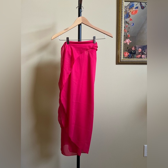 Wolford Swim Cover Up Sheer Red One Size - Picture 12 of 12